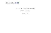 T.D. d’Electronique 2 année ENI 2l2ep.univ-lille.fr/pagesperso/francois/files/l2_en_td.pdf · 2013. 10. 28. · de la tension aux bornes de C et de la tension de sortie (vs). On