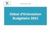 Débat d’Orientation Budgétaire 2021 · 2020. 12. 15. · Taxe foncière Suppression de la part départementale (21,9%) Intégration de la part départementale à la part communale
