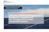 Le photovoltaïque : choix technologiques, enjeux matières et … · 2020. 12. 17. · recyclant les importantes pertes de matières qui se produisent au cours des différentes étapes