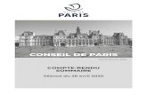 Séance du 28 avril 2020...2020/04/28  · Ville de Paris Conseil de Paris Séance du 28 avril 2020 Compte-rendu sommaire 2 La séance est ouverte, mardi 28 avril 2020, à 9 h 35.