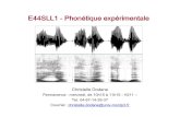 E44SLL1 E44SLL1 - --- Phonétique expérimentale ...asl.univ-montp3.fr/phonetique/cdodane/e44sl/E44SL-CM12...E44SLL1 E44SLL1 - --- Phonétique expérimentale Phonétique expérimentale