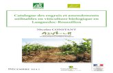 Catalogue des engrais et amendements utilisables en viticulture biologique … · 2016. 9. 13. · basiques / engrais : regroupe des produits ayant des caractéristiques mixtes par