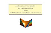 Analyse et synth`ese robustes des syst`emes lin´eaires Cours 3 … · 2013. 1. 14. · >> D=[0 0;0 0];sys=ss(A,B,C,D);hinf=norm(sys,inf) hinf = 0.3536 0.3536 0 Le syst`eme boucl´e