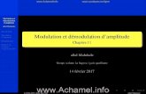Modulation et démodulation d'amplitude - Chapitre 11achamel.info/pdf/1575386815.pdf · bornes d’entrées E1 et E2 la tension modulant (l’information) et le signal porteuse et