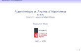 Algorithmique et Analyse d'Algorithmes - L3 Info Cours 3 ......AlgorithmiqueetAnalysed’Algorithmes Ladernièrefois I Écritured’algorithmesrécursifs I Coûtd’unalgorithmerécursif