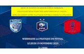 Webinaire D29- Futsal · 2020. 11. 19. · PRESENTATION DES INTERVENANTS Renaud FAROU Animateur Maëlle CARGOUËT Co-animatrice District de Football du Finistère Renaud FAROU –