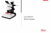 Leica MZ10 F Mode d’emploi MZ10...Mode d’emploi En accompagnement des modules individuels de la série de stéréomicroscopie Leica M, vous recevez un CD-ROM interactif qui contient