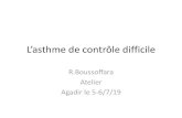 R.Boussoffara Atelier Agadir le 5-6/7/19acppmaroc.com/membre/jp_2019/Lasthmedecontrole_difficile.pdfalimentaires sont une caractéristique fréquente de lasthme sévère de lenfant