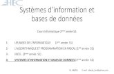 Systèmes d’information et bases de données · 2017. 3. 18. · Systèmes d’information et bases de données Cours Informatique 2eme année S2. 1- LES BASES DE L’INFORMATIQUE