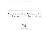 Riccardo Chailly « Hymne à la joie»gique Concerto pour la main gauche de Ravel, qui est autant un prodige d’écriture, donnant l’illusion des deux mains, qu’une œuvre d’une