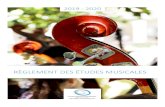 rÈglement des Études musicales · 2020. 2. 28. · Le Brevet d’Études Musicales en fin de cycle 2 et le Certificat d’Études Musicales sont délivrés par l’établissement
