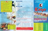 COMBO XPRESS SASHIMI-MAKI 4 mcx (A-B 11h 14h) 120kaiyosushiexpress.com/wp-content/uploads/2019/02/Kaiyo2019.pdf · (4mcx) Crevette épicée, mangue, carottes frites, tobiko, avocatservi