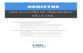 Registre des activités de traitement de la CNIL · 2019. 12. 2. · 2 Activités de la CNIL impliquant le traitement de données personnelles Avertissement : la tenue du présent