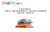 LISTES DES MANUELS SCOLAIRES 2018-2019lycee-daguin.com/.../Seconde/Listes_manuels_2018-2019.pdf · 2018. 6. 14. · Année scolaire 2018/2019 LISTE DES MANUELS SCOLAIRES Classes de