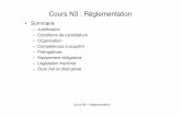 Cours N3 : Réglementationgorfouplongee.free.fr/new/gorfou_documents/cours/N3/N3... · 2006. 2. 1. · Cours N3 – Réglementation Justification • En tant que plongeur niveau 2,