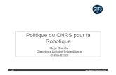 Politique du CNRS pour la Robotique - EUROSFAIRE · 2012. 1. 23. · ROBOTEX • Infrastructure cohérente d’équipements techniques et expertise scientifique et technologique associée.
