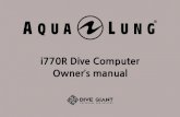 i770R Dive Computer Owner’s · PDF file 2019. 4. 29. · 10 DC (DIVE COMPUTER) INFO DC Info는 반드시 기록되어야 하며, 구매 영수증 또한 가지고 계십시오. 이는