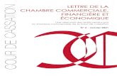 LETTRE DE LA CHAMBRE COMMERCIALE, FINANCIÈRE ET …2021-1-18 · Voies de recours - Exercice - Tierce opposition - Jugement de report de la date de cessation des paiements - Publication