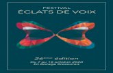 FESTIVAL ÉCLATS DE VOIX EDV 2020.pdfEclats de Voix résonne sur tout le Bocage. Ancré sur ses valeurs d’échange et de partage avec les artistes, professionnels et amateurs, avec