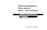 Sociétés 1998 v3 - Quebec · 2016. 7. 20. · Avant-propos V Avant-propos Ce document présente les statistiques fiscales des sociétés. Il comprend les résultats en ce qui a