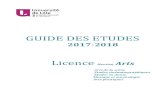 GUIDE DES ETUDES - univ-lille.fr · construire votre projet personnel de formation universitaire. Un large choix d'options (proposées notamment à partir de la L2) vous amènera