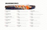 MAKIMONO - Sushi Sunsushisun.cl/carta.pdf · 2020. 11. 10. · MAKIMONO Rolls envueltos en Amapola, Ciboulette, Coco-Merquén, Masago o Sésamo | 8 CORTES AVOCADO KANI Kanikama, Palta.