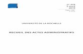 RECUEIL DES ACTES ADMINISTRATIFS · 2019. 4. 5. · 7088 RAA n° 273 5 avril 2019 Université de La Rochelle Le recueil des actes administratifs est consultable au bureau 212 (Technoforum,