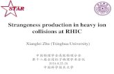 Strangeness production in heavy ion collisions at RHIC · 2016. 8. 29. · Strangeness production in heavy ion collisions at RHIC Xianglei Zhu (Tsinghua University) 中国物理学会高能物理分会