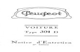 VOITURE - Les Amis des Peugeot 01archives.lesamisdespeugeot01.fr/wa_files/Notice_entretie... · 2019. 8. 19. · La manœuvre de la p~dale de débrayage annule, par un jeu de leviers