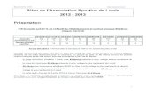 Bilan&AS&2012&–&2013&&&&&&& & && ...aslorris.free.fr/Les_archives_files/Archive AS 2012 2013.pdf2012/2013 2011/2012 2010/2011 2009/2010 2008/2009 2007/2008 2006/2007 2005/2006 Licenciés