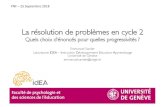 La résolution de problèmes en cycle 2 · Fischbein, 1989; Lakoff & Nunez, 2000; Sander, 2016, 2018 “Inventer un problème de soustraction dont la solution est 8-3=5 et dans lequel