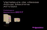 Variateurs de vitesse Altivar Machine ATV320...Le variateur Altivar Machine ATV320 est un variateur de vitesse IP 20 conçu pour les moteurs synchrones et asynchrones triphasés et