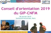Conseil d'orientation 2019 du GIP-CNFM2020... · O. Bonnaud - Conseil d'orientation 2020 - 28 jan. 2019, Paris OB/LC 2 Programme du Conseil d’Orientation 2019 9h15 ACCUEIL autour