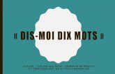 DIS-MOI DIX MOTS - CNDP آ« DIS-MOI DIX MOTS آ» ATELIER : ''DIS-MOI DIX MOTS'', EXEMPLES DE PROJETS ET