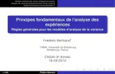 Principes fondamentaux de l’analyse des expériencesirma.math.unistra.fr/~fbertran/enseignement/ENSAI_2011/... · 2012. 3. 18. · Statistiques de test Puissances des tests ...