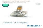 XL390-395 French user manual - Philips · Passer un appel 15 Mettre fin à un appel 17 Prendre un appel 17 Réglage du volume de l’écouteur/du haut-parleur 17 Couper le micro Afficher