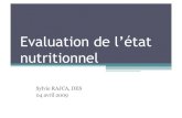 Evaluation de lâ€™أ©tat nutritionnel - Indice de lâ€™ أ©tat nutritionnel â€¢ Nutritional Risk Index