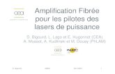 D. Bigourd, L. Lago et E. Hugonnot (CEA) A. Mussot, A. Kudlinski et M. Douay (PhLAM)cmdo.cnrs.fr/IMG/pdf/E_Hugonnot_Ampli_fibres.pdf · 2016. 4. 4. · E. Hugonnot CMDO 25/11/2010