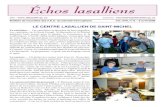 Échos lasalliens2009/04/08  · Échos lasalliens Site : Courriel : secretaire@delasalle.qc.ca Bulletin de nouvelles des F.É.C. du Canada francophone Vol. XVII, n o 8 8 avril 2009