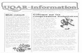 HEBDOMADAIRE DE L'UNIVERSITE DU QUEBEC A ...1982/09/13  · le thème La mathémat~que du quot~d~en ou le quot~d~en de la mathémat~que. Cent cinquante enseignants(es), conseil lers(ères)