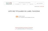 LISTE DES TITULAIRES DU LABEL TAHCEINE...Fabrication des carreaux céramiques Ouled rahou, 311, Bd Mohamed Hansali, Sidi Maarouf, 20190, Casablanca 06/10/2020 05/04 2021 SOMADIR Production