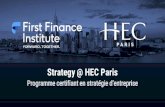 Strategy @ HEC Paris - First Finance Institute...Introduction L’International Certificate in Corporate Finance (ICCF) est le certificat de référence en finance d’entreprise.