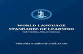 Table of Contents  · Web view2021. 3. 18. · The . World Language Standards of Learning. identify essential content, processes, knowledge and skills for language learning in Virginia’s