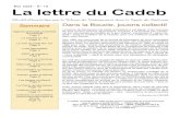 Mai 2009 - N° 19 La lettre du Cadeb · 2012. 9. 6. · Mai 2009 - N° 19 La lettre du Cadeb CADEB association loi 1901 agréée pour la protection de l’environnement sous le numéro