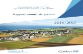 Rapport annuel de gestion - Quebec.ca · Rapport annuel de gestion COMMISSION DE PROTECTION DU TERRITOIRE AGRICOLE DU QUÉBEC Avis au lecteur: Ce document est conforme au standard