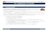LE LANGAGE PYTHON · 2020. 12. 7. · Lycée Gustave Eiffel 1ère NSI Le langage python Page n°4/16 3 – TYPES ET VARIABLES Une variable est un espace mémoire dans lequel il est