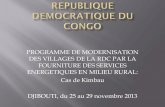 PROGRAMME DE MODERNISATION DES VILLAGES DE LA RDC … · 2019. 7. 10. · Programme d’électrification de 1.000 villages sur les 76.000 que compte le pays -Structure exécutante: