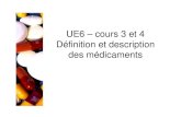 UE6 – cours 3 et 4 Définition et description des médicaments · 2018. 3. 14. · coenzyme importante intervenant dans la synthèse des purines, des pyrimidines et dans la synthèse