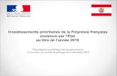 Investissements prioritaires de la Polynésie française soutenus … · 2018. 12. 5. · Investissements prioritaires de la Polynésie française soutenus par l’État au titre