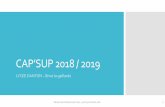 CAP’SUP 2017 / 2018BTS Permettre, à l’interne, d’accueillir des élèves de terminales dans les 4 BTS du lycée CG, Transports, MUC et SP3S Réunion des professeurs princiaux